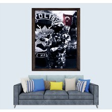 Lioncraft Türkçü, Polis Özel Harekat, Pöh, Çerçeveli Cam Duvar Tablosu 50X70 cm