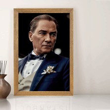 Lioncraft Mustafa Kemal Atatürk Portresi Tablo, Wallpaper, Duvar Tablosu, Çerçeveli Cam Tablo 40X60CM