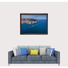 Lioncraft Istanbul Manzarası, Istanbul Boğazı, Çerçeveli Cam Duvar Tablosu 40X60 cm