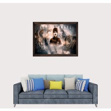 Lioncraft Osmanlı, Kut-Ül Amare Kahramanı Halil Kut Paşa Çerçeveli Cam Duvar Tablosu 40X60 cm