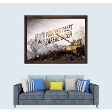 Lioncraft Türkçü, Türk Kara Kuvvetleri, Çerçeveli Cam Duvar Tablosu 50X70 cm