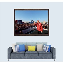 Lioncraft Cumhurbaşkanımız Recep Tayyip Erdoğan, Çerçeveli Cam Duvar Tablosu 50X70 cm SP12
