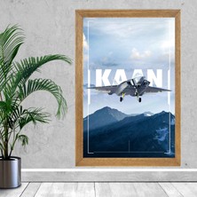 Lioncraft Türk Savaş Uçağımız Kaan Tablo, Wallpaper, Duvar Tablosu, Çerçeveli Cam Tablo 50X70CM