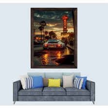 Lioncraft Lüks Arabalar Porche 911  Sp Çerçeveli Duvar Tablosu 50X70 cm