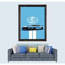 Lioncraft Lüks Arabalar Shelby Ford Mustang Çerçeveli Duvar Tablosu 50X70 cm