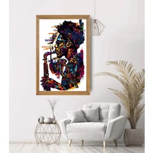 Lioncraft Saksafon Çalan Adam Tablo, Wallpaper, Duvar Tablosu, Çerçeveli Cam Tablo 40X60CM