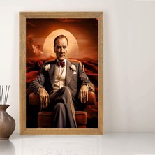 Lioncraft Mustafa Kemal Atatürk Tablo, Çerçeveli Cam Tablo 50X70 cm