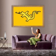 Lioncraft Büyük Hun Imparatorluğu Devleti Bayrağı  Tablo, Çerçeveli Cam Tablo 50X70 cm