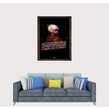 Lioncraft Türkçü, Osmanlı Padişahı Yıldırım Beyazıt Han, Çerçeveli Cam Duvar Tablosu 50X70 cm