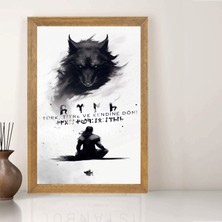 Lioncraft Türkçü Tablo, Çerçeveli Cam Tablo 50X70 cm