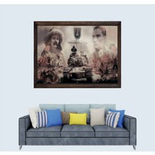 Lioncraft Türkçü, Türk Kara Kuvvetleri, Atatürk, Metehan Çerçeveli Cam Duvar Tablosu 50X70 cm