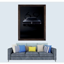 Lioncraft Lüks Arabalar Dodge Charger Çerçeveli Duvar Tablosu 50X70 cm