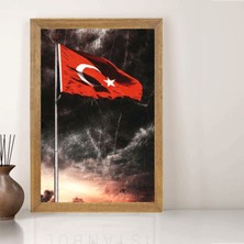 Lioncraft Türk Bayrağı Tablo, Çerçeveli Cam Tablo 50X70 cm