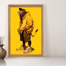 Lioncraft Ormanların Kralı Nike Aslanı Tablo, Wallpaper, Duvar Tablosu, Çerçeveli Cam Tablo 50X70CM
