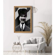 Lioncraft Ulu Önder Mustafa Kemal Atatürk Portresi, Çerçeveli Cam Tablo 40X60 cm