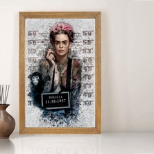 Lioncraft Frida Kahlo Tablo, Çerçeveli Cam Tablo 40X60 cm