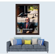 Lioncraft Cumhurbaşkanımız Recep Tayyip Erdoğan D1 Çerçeveli Duvar Tablosu 40X60 cm