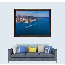 Lioncraft Istanbul Manzarası, Istanbul Boğazı, Çerçeveli Cam Duvar Tablosu 50X70 cm