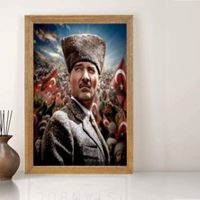 Lioncraft Mustafa Kemal Atatürk Tablo, Çerçeveli Cam Tablo 50X70 cm