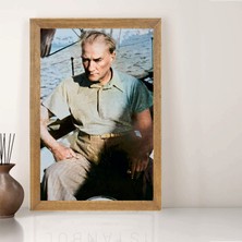 Lioncraft Mustafa Kemal Atatürk Tablo, Çerçeveli Cam Tablo 50X70 cm