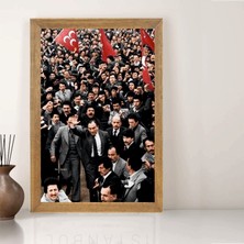 Lioncraft Başbuğ Alparslan Türkeş Tablo, Çerçeveli Cam Tablo 50X70 cm