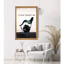 Lioncraft Türkçü Göktürk Savaşçısı Tablo, Wallpaper, Duvar Tablosu, Çerçeveli Cam Tablo 40X60CM