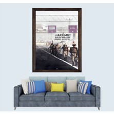 Lioncraft Türkçü, Türk Askeri, Kızıl Elma, Vatan  Çerçeveli Cam Duvar Tablosu 40X60 cm