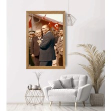 Lioncraft Mustafa Kemal Atatürk Portresi Tablo, Wallpaper, Duvar Tablosu, Çerçeveli Cam Tablo 50X70CM