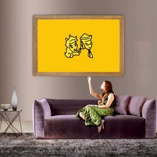 Lioncraft Uygur Imparatorluğu Devleti Bayrağı  Tablo, Çerçeveli Cam Tablo 40X60 cm
