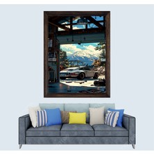 Lioncraft Lüks Arabalar Porche 911 Çerçeveli Duvar Tablosu 40X60 cm