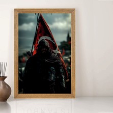 Lioncraft Türkçü, Türk Bayrağı Tablo, Çerçeveli Cam Tablo 50X70 cm