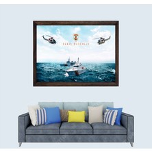 Lioncraft Türkçü, Sahil Güvenlik Çerçeveli Cam Duvar Tablosu 50X70 cm Sp1