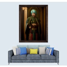 Lioncraft Osmanlı Yapay Zeka Yavuz Sultan Selim Portresi  Çerçeveli Duvar Tablosu 50X70 cm