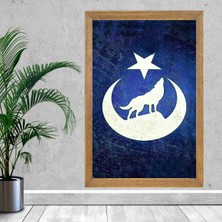 Lioncraft Türk Bayrağı, Türkçü Tablo, Çerçeveli Cam Tablo 50X70 cm