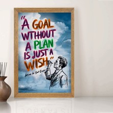 Lioncraft Ingilizce Yazılı Tablo, Wallpaper, Duvar Tablosu, Çerçeveli Cam Tablo 50X70CM