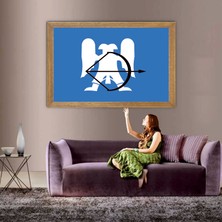 Lioncraft Büyük Selçuklu Imparatorluğu Devleti Bayrağı  Tablo, Çerçeveli Cam Tablo 50X70 cm