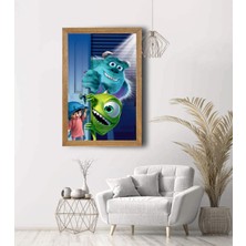 Lioncraft Sevimli Canavarlar Üniversitesi Tablo, Çerçeveli Cam Tablo 50X70 cm