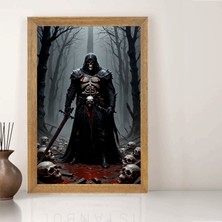 Lioncraft Kuru Kafa Şövalye Tablo, Çerçeveli Cam Tablo 50X70 cm