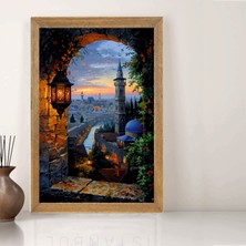Lioncraft Ispanya Manzaralı Tablo, Wallpaper, Duvar Tablosu, Çerçeveli Cam Tablo 40X60CM