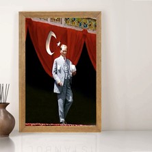 Lioncraft Mustafa Kemal Atatürk Tablo, Çerçeveli Cam Tablo 40X60 cm