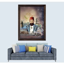 Lioncraft Osmanlı Imparatorluğu Abdülhamit Han Çerçeveli Duvar Tablosu 50X70 cm