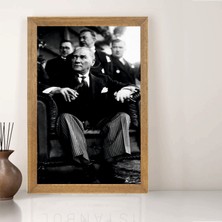 Lioncraft Mustafa Kemal Atatürk Tablo, Çerçeveli Cam Tablo 40X60 cm