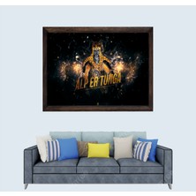 Lioncraft Türkçü, Türk Hakanı Alp Er Tunga,  Çerçeveli Cam Duvar Tablosu 40X60 cm