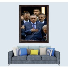 Lioncraft Cumhurbaşkanımız Recep Tayyip Erdoğan D2  Çerçeveli Duvar Tablosu 40X60 cm
