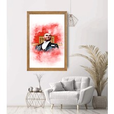 Lioncraft Mustafa Kemal Atatürk Portresi Tablo, Wallpaper, Duvar Tablosu, Çerçeveli Cam Tablo 40X60CM