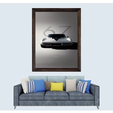 Lioncraft Lüks Arabalar Corvette Stingray Çerçeveli Duvar Tablosu 40X60 cm