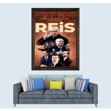 Lioncraft Cumhurbaşkanımız Recep Tayyip Erdoğan D4 Çerçeveli Duvar Tablosu 50X70 cm