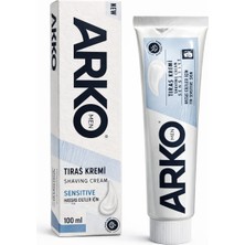 Arko Men Sensitive Tıraş Kremi 100 ml – Hassas Ciltler Için, Aloe Veralı, Tahriş Karşıtı Erkek Tıraş Kremi