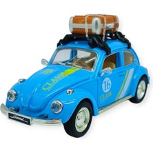 FRY Tatil Serisi - Sesli Işıklı Vosvos Araba 18 cm - Mavi (Lisinya)