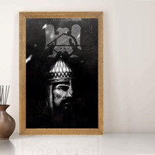 Lioncraft Büyük Selçuklu Devleti, Sultan Alparslan Tablo, Çerçeveli Cam Tablo 50X70 cm
